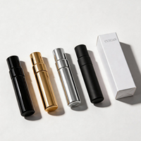 Flacon de parfum rond en verre personnalisé, 5 ml, 10 ml, 15 ml, avec pulvérisateur à pompe coloré, flacon de parfum vide avec boîte