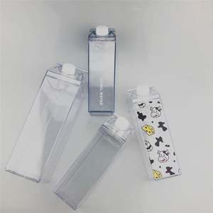 Venta al por Mayor de Botellas de Plástico Acrílico Transparentes, Antiderrames, Unisex, Clásicas para Exteriores, Tipo Cartón de Leche, Aptas para Beber Directamente - Product Image 4