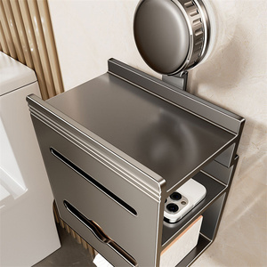 Moderno e multifunzionale <span class=keywords><strong>bagno</strong></span> portaoggetti a parete senza unghie <span class=keywords><strong>con</strong></span> <span class=keywords><strong>ventosa</strong></span> scatola di carta igienica <span class=keywords><strong>porta</strong></span> <span class=keywords><strong>asciugamani</strong></span> <span class=keywords><strong>porta</strong></span> rotolo - Product Image 3