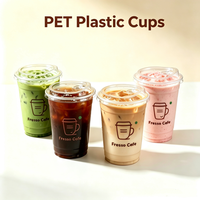 Gobelets jetables écologiques Greenbos avec logo personnalisé, en PET, avec couvercle, 12 oz à 32 oz, transparents, pour smoothies, café glacé et boissons froides