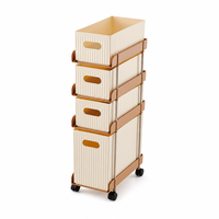 Étagère de rangement roulante à 5 niveaux en plastique, style tiroir, organisateur sous le bureau pour fournitures de bureau, bureaux d'étudiants, maison mobile