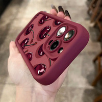 Funda para iPhone 16 15 17 Pro Max con Diseño de Cereza Roja Brillante, Moderna, Mate, Antigolpes