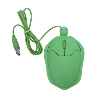 可爱的动物有线鼠标USB 3D乌龟光电鼠标，用于计算机PC
