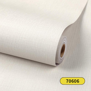 Papier peint minimaliste à texture de tissu uni |   Revêtement mural auto-adhésif épaissi à peler et coller - Product Image 4