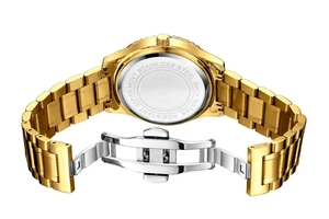 <span class=keywords><strong>Montre</strong></span> à quartz lumineuse pour homme Fngeen S777, plaquée or, cadran serti de diamants, zodiaque chinois, cadeau pour homme, <span class=keywords><strong>montre</strong></span> étanche, montres dorées - Product Image 2