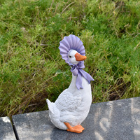 Ornements de jardin en résine à énergie solaire en forme de couple de canards pour pelouses extérieures, cours, jardins, aménagements paysagers, sculptures, décoration intérieure