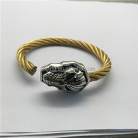 Embouts de tête de crâne en métal en acier inoxydable personnalisés fermeture pour cordon en cuir Bracelet bijoux trouver