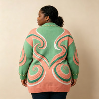 Fabricant de vêtements sur mesure, tricot de haute qualité, broderie, perles métalliques de qualité supérieure, cardigan, manteau, robe courte pour femmes