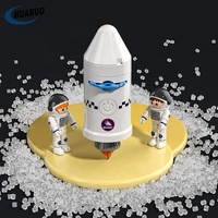 Eğitim bilimi oyuncaklar çocuklar uzay gemisi uzay roket gemi oyuncak w/fırlatma kontrolü merkezi ve Mini astronot ve hafif müzik püskürtme
