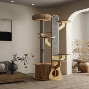 कस्टम डिजाइन रबर लकड़ी सिसल स्क्रैचिंग ढेर इनडोर बिल्लियों के लिए बिल्ली चढ़ाई फ्रेम - Product Image 1