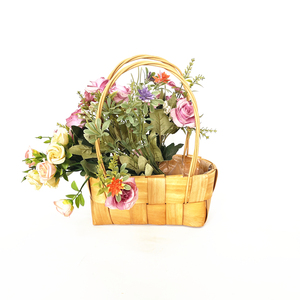 Vendita calda universale grande cesto regalo rotondo fatto a mano <span class=keywords><strong>bianco</strong></span> con manico fiori frutta pane Picnic cesto portaoggetti regalo - Product Image 4