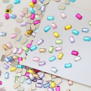 Gran oferta, diseños coloridos de diamantes de imitación con parte posterior plana para uñas, Mini Cristal, taladros cuadrados de colores mezclados, abalorios para uñas, venta al por mayor - Product Image 5