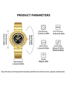Nouvelle montre pour femme YaLaLuSi 2026 avec cadran doré, montre de luxe à quartz pour femme, cadeau parfait pour les femmes, accessoire de montre - Product Image 5