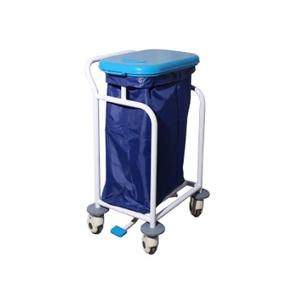 EU-0341 스테인레스 스틸 병원 의료 폐기물 린넨 트롤리 모바일 간호 세탁 카트 3 층 - Product Image 4