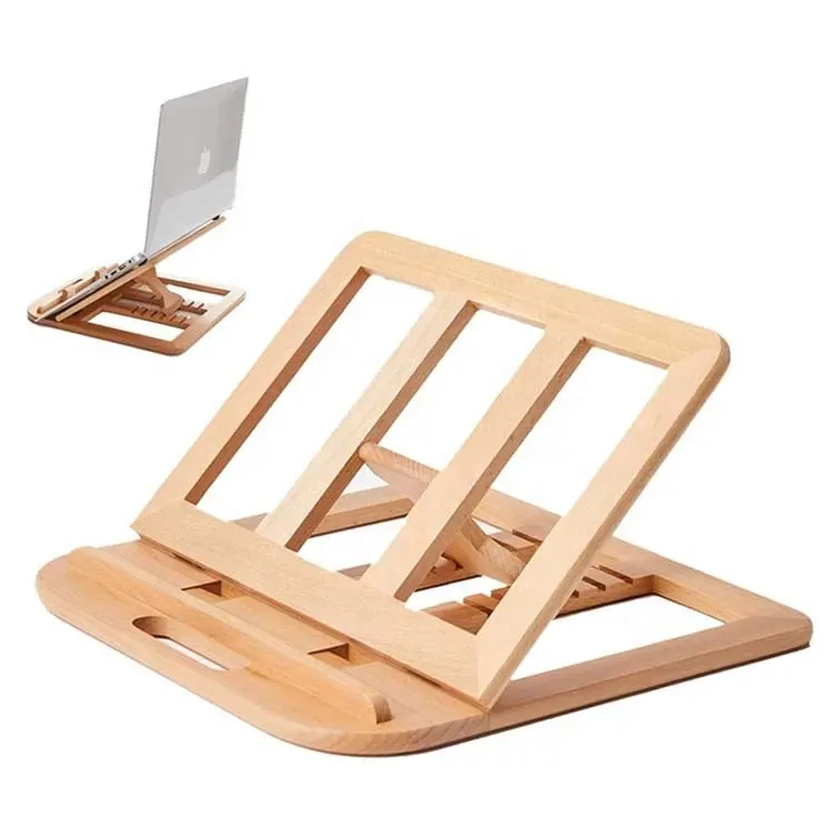 Opvouwbare Houten Tablet Stand Houder Voor Ipad Houten Laptop Standaard Verstelbare Hoogte Houten Notebook Laptop Standaard