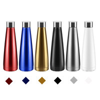 Fsile-bouteille d'eau à double paroi en acier inoxydable, 450ml, contenant isolé, avec logo personnalisé