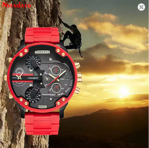 Reloj CAGARNY6830 para Hombre, Reloj de Cuarzo con Esfera Grande, Multizona Horaria, Fecha Automática Roja, Relojes de Moda para Hombre, Reloj Hombre - Product Image 4