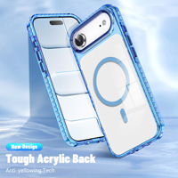 Coque de protection magnétique transparente antichoc anti-jaunissement avec airbag pour Apple iPhone 17 Pro Max 16 Pro Max 15 Pro 14 Plus