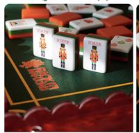 Luxuriöses Dreischichtiges Acryl-Amerikanisches Mahjong-Ludo-Spielset mit 160 Botanischen Blauen Spielsteinen, 3,2 cm Dick, Vogelmotiv, für Kinder und Profis
