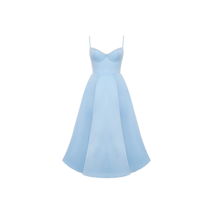 Robe mi-longue de style resort décontracté, taille empire translucide, printemps, robe formelle bleu <span class=keywords><strong>Mademoiselle</strong></span> pour adultes, couleur unie, OEM - Product Image 5