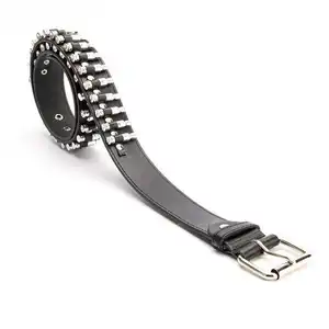 New Punk PU Leather belt with fake bullet for decoration