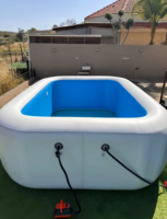 Baignoire de glace gonflable carrée en PVC à technologie Drop Stitch, piscine hors sol avec fonction spa chaud, pour bain froid personnel