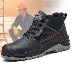 أحذية سلامة متوسطة الارتفاع CE SBP بجلد طبيعي مقاوم للماء ونعل خارجي من البولي يوريثين مضاد للانزلاق مع مقدمة فولاذية للجنسين للاستخدام في المصانع في الشتاء - Product Image 1