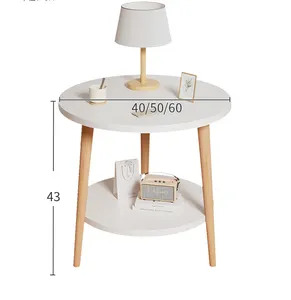 Doble capa del norte de Europa Yangtai Dormitorio Sala de alquiler simple Sala de estar Mesa redonda simple Mesa de té Sofá Mesa auxiliar