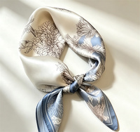 Foulard carré en satin imprimé léopard rétro automne 2026, imitation soie premium, châle décoratif, foulard de cou, foulard de sac – Vente en gros