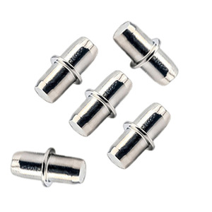Support d'étagère à axe central nickelé, diamètre 5 mm, broches de cloisonnement dissimulées pour armoires et placards, accessoires de quincaillerie - Product Image 1