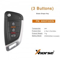 Clé de Voiture Télécommande Universelle Xhorse VVDI XKKF02EN XKKF05EN à 3 Boutons