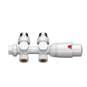 Vanne de radiateur intégrée thermostatique à connexion centrale de 50mm avec connexion PEX pour <span class=keywords><strong>radiateurs</strong></span> de salle de bain - Product Image 2