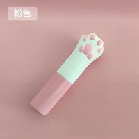 Stick à lèvres en plastique imprimé à l'écran de couleur rose en forme de griffe de chat mignon 4g avec applicateur pour la vente en gros