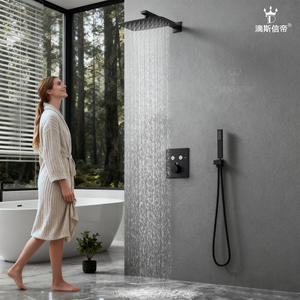Dipsidai Square Concealed <b>Shower</b> Head Set Stainless Steel Wall Mounted Rain <b>Shower</b> Home Use - Product Image 2