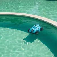 Nettoyeur robotique de piscine automatique sans fil à une touche, certifié CE, fabriqué en matériau ABS