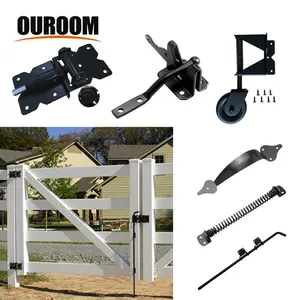 Glass Pool And Garden Hardware Kit Accessories Black Cast Stainless Steel cantilever PVC Vinyl Fence Gate Hardware