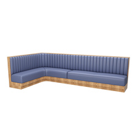Ensemble personnalisé de banquette d'angle en placage de stratifié pour restaurant moderne canapé et table à manger ronde en bois à vendre
