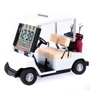 高尔夫球笔和笔筒配件高尔夫球车迷你手推车带时钟的新奇收集器