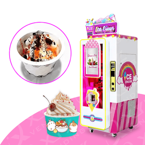เครื่องขายไอศกรีมซอฟต์เสิร์ฟอัตโนมัติขนาดใหญ่ ความจุ 24 ชั่วโมง พร้อมฟังก์ชัน SDK ความจุ 100 ถ้วย มีจำหน่าย - Product Image 1