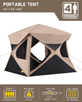 Tente instantanée personnalisée Pop Cabin Setup, montage en 60 secondes, tente portable avec auvent, résistante au vent, pour le camping en plein air, le overlanding, une chambre, 4-5 personnes
