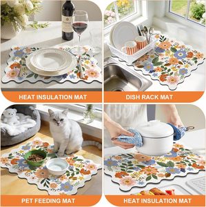 Tapis absorbant pour bar à café, séchage rapide, en diatomite, avec support antidérapant pour évier de cuisine et comptoir, directement de l'usine - Product Image 4