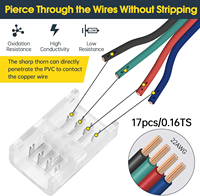 Connecteur de câble LED à verrouillage par pression IP68 en cuivre transparent pour PC, 3 broches, pour bande LED COB