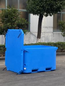Contenedores de pescado aislados rotomoldeados de 1000l, contenedor de mariscos apilable, caja enfriadora resistente para almacenamiento y transporte de alimentos fríos - Product Image 2