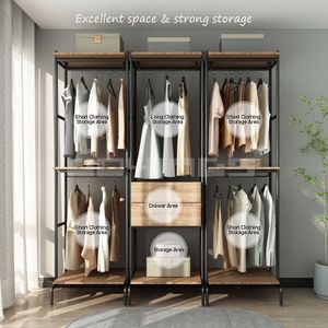 <span class=keywords><strong>Armadio</strong></span> Portatile in Metallo Joyings, Guardaroba Moderno con Scaffali per la Conservazione dei Vestiti - Product Image 3