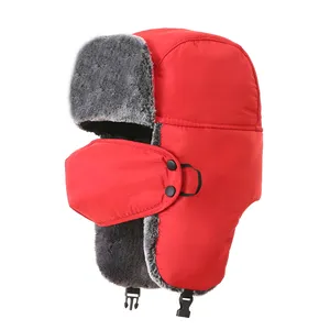 Wholesale Plush Earflap Russian Ushanka Hat Winter Bomber Trapper Pilot Hats