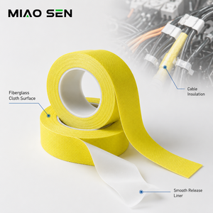 Ruban de masquage thermique industriel <span class=keywords><strong>Miaosen</strong></span> de haute qualité 0,3 mm, résistant à la chaleur, en tissu de fibre de verre enduit d'adhésif silicone - Product Image 3