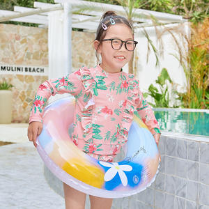 Bouée gonflable Xiaolu à motif floral aquarelle, ronde, épaisseur 0,20 mm, pour piscine et parc aquatique, flotteur unisexe sous les aisselles - Product Image 4