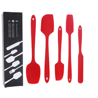 Spatules en silicone résistantes aux hautes températures, spatule souple de qualité alimentaire pour crème et gâteaux, ustensile de cuisson intégré pour remuer