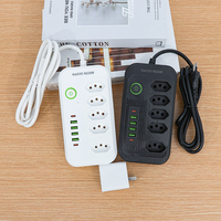 NEW TIMES Brezilya Fişli Priz Çoklayıcı 5 Prizli ABS USB Type-C Şarj Cihazı Çoklu Dallı Kablolama Filtresi AC Prizler Ağ Adaptörü