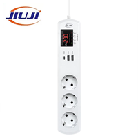JIUJI JJSVA-QR3 Multiprise 3 prises USB avec protection contre les surtensions et réglage de la tension/courant pour réfrigérateur, type UE